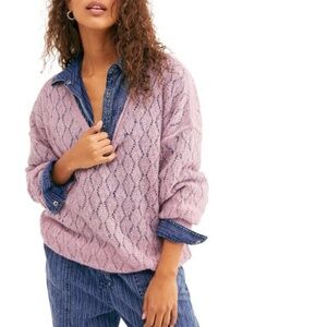 Free People Say Hello Oversized Tunic Sweater